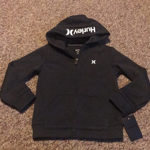 New Hurley boys charcoal gray black sweatshirt sweat shirt 12 m 18 m 24 months